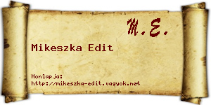 Mikeszka Edit névjegykártya